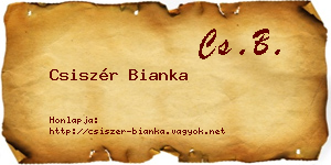 Csiszér Bianka névjegykártya