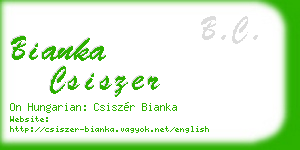 bianka csiszer business card