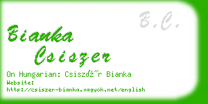 bianka csiszer business card